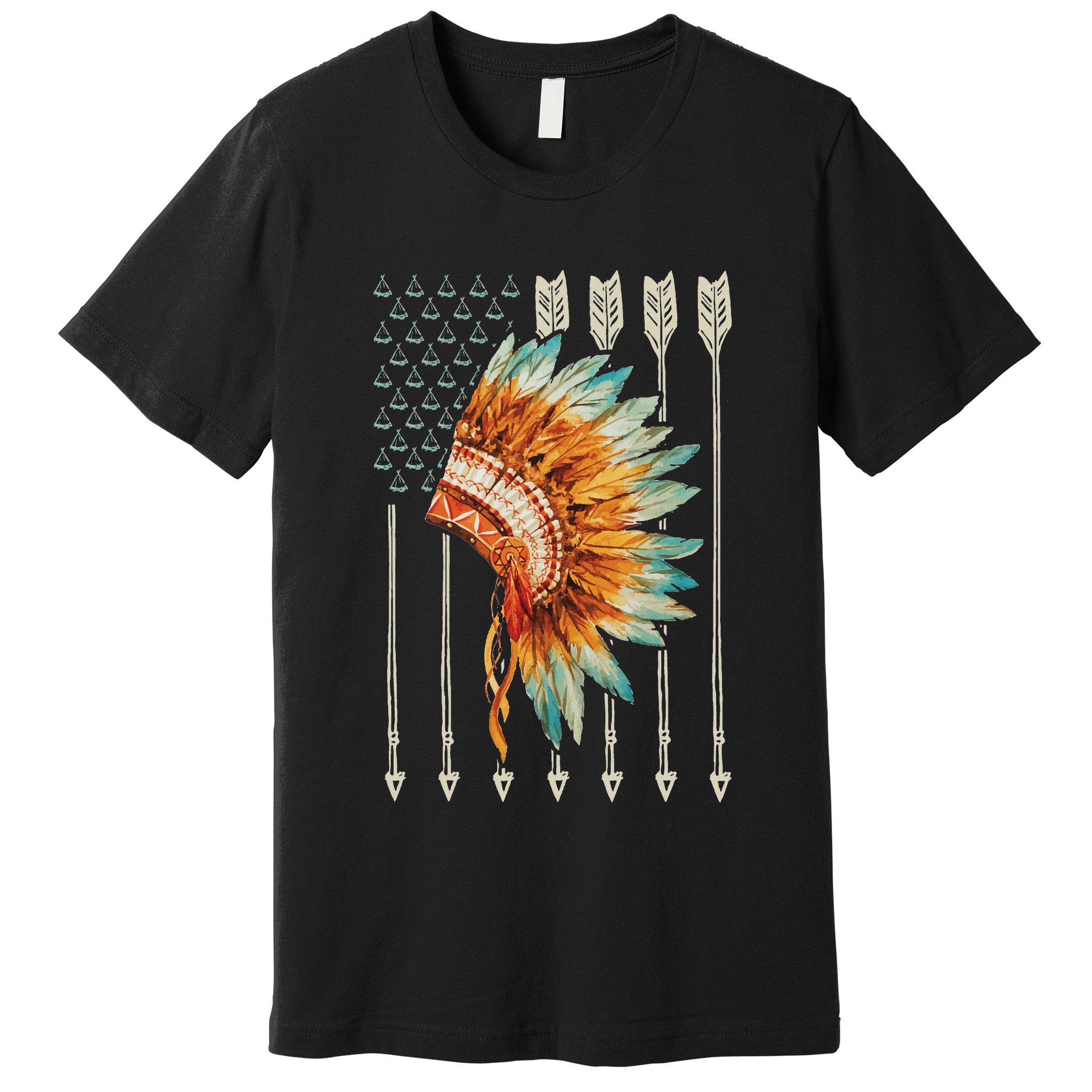 Native American Usa Flag Premium T-Shirt