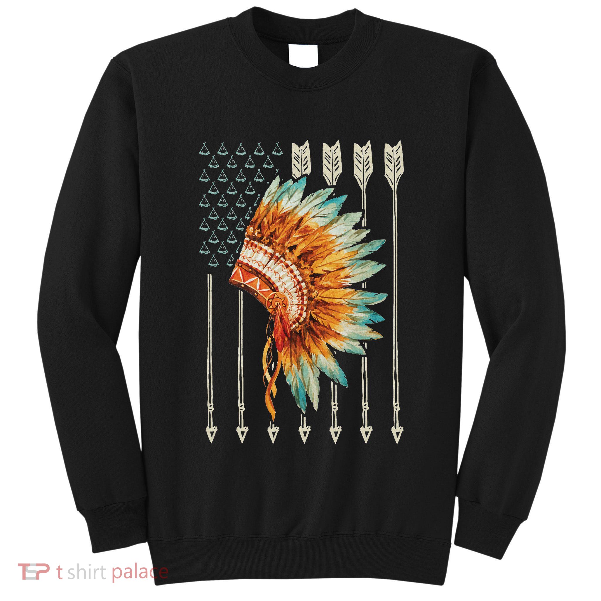 Native American Usa Flag Tall Sweatshirt