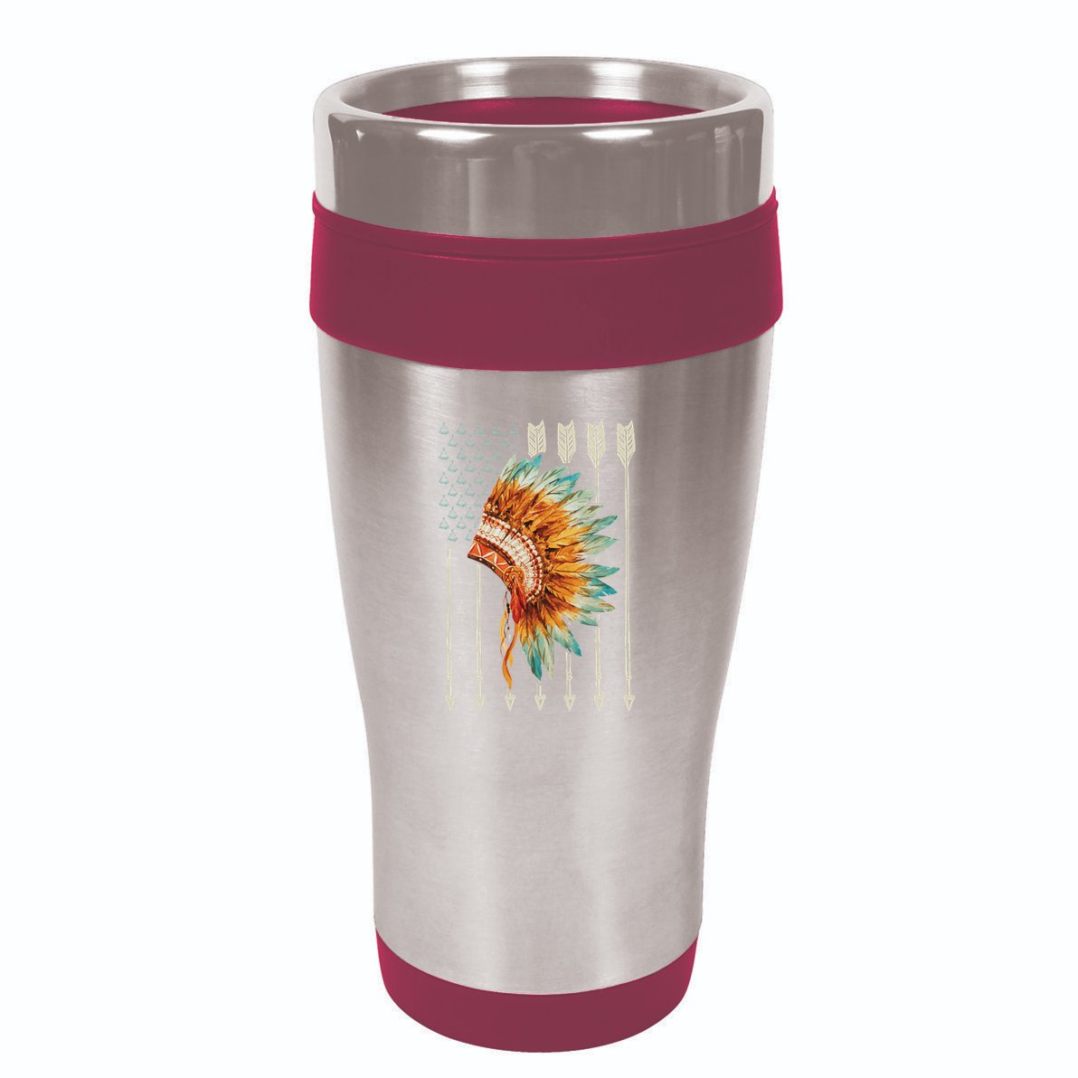 Native American Usa Flag 16oz Travel Tumbler