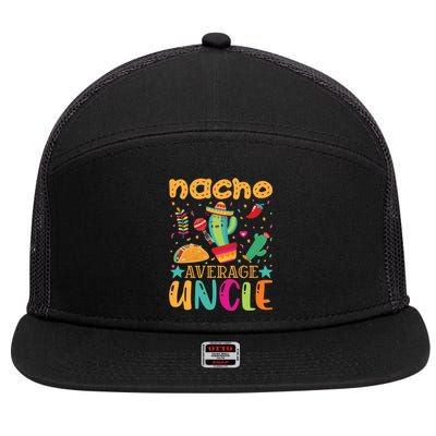 Nacho Average Uncle Typography T 7 Panel Mesh Trucker Snapback Hat