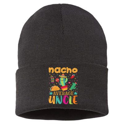 Nacho Average Uncle Typography T Sustainable Knit Beanie