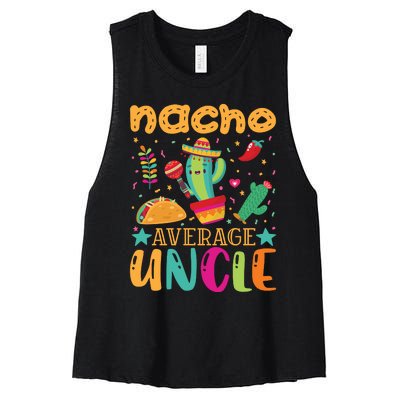 Nacho Average Uncle Typography T Women's Racerback Cropped Tank