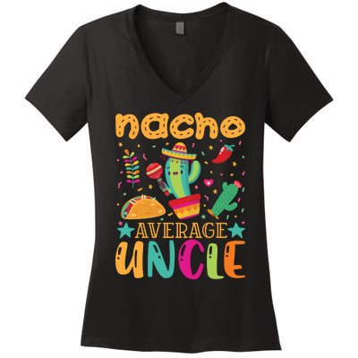 Nacho Average Uncle Typography T Women's V-Neck T-Shirt