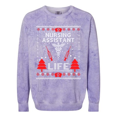 Nursing Assistant Ugly Christmas Sweaters Matching Group Gift Colorblast Crewneck Sweatshirt