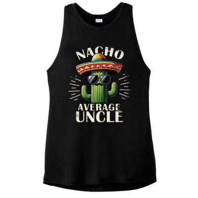 Nacho Average Uncle Gift Funny Best Uncle Ladies PosiCharge Tri-Blend Wicking Tank