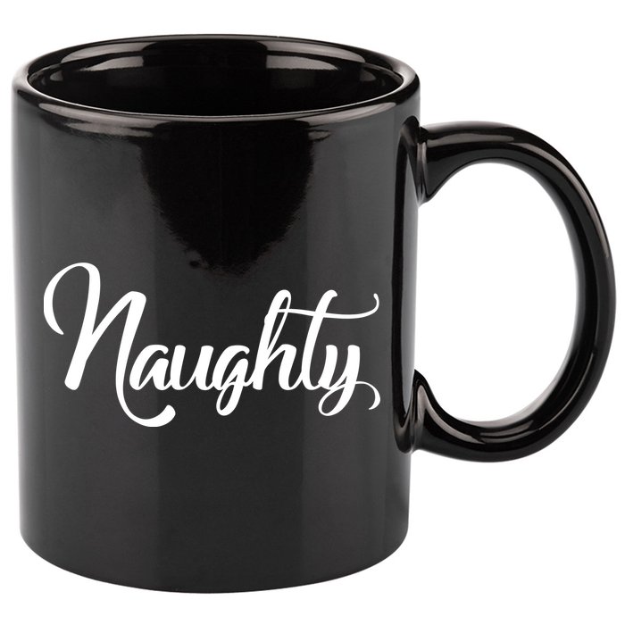 Naughty Christmas Couples Naughty and Nice 11oz C Handle Ceramic Mug