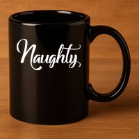 Naughty Christmas Couples Naughty and Nice 11oz C Handle Ceramic Mug