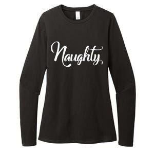 Naughty Christmas Couples Naughty and Nice Womens CVC Long Sleeve Shirt