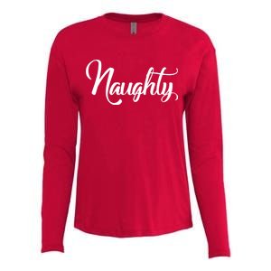 Naughty Christmas Couples Naughty and Nice Womens Cotton Relaxed Long Sleeve T-Shirt