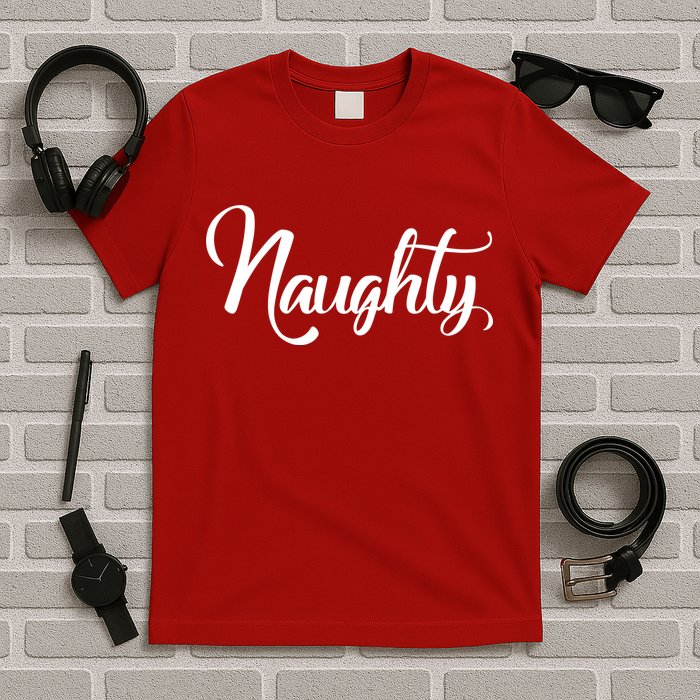 Naughty Christmas Couples Naughty and Nice T-Shirt