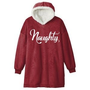 Naughty Christmas Couples Naughty and Nice Hooded Wearable Blanket