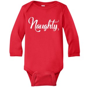 Naughty Christmas Couples Naughty and Nice Baby Long Sleeve Bodysuit