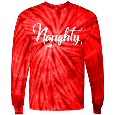 Naughty Christmas Couples Naughty and Nice Tie-Dye Long Sleeve Shirt