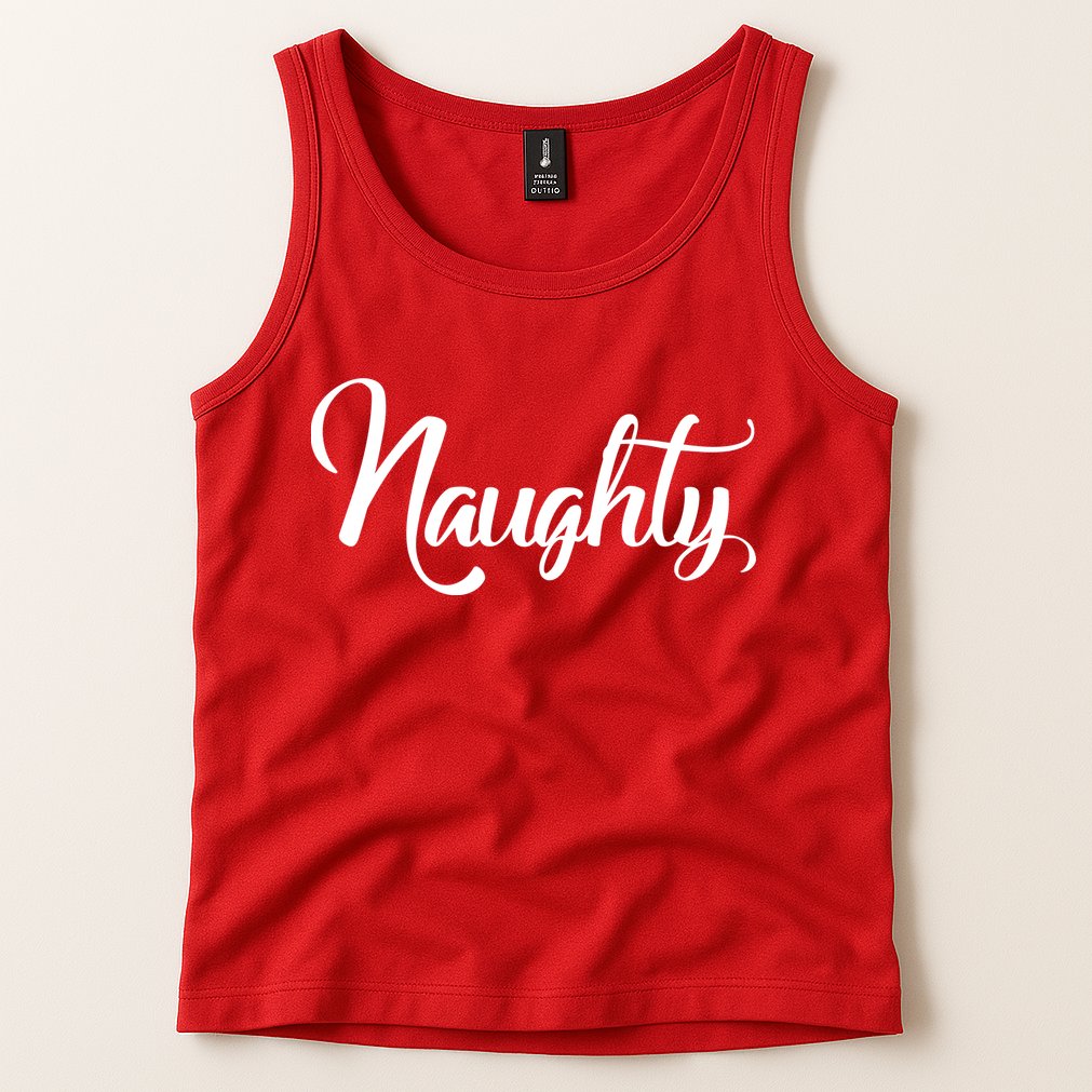 Naughty Christmas Couples Naughty and Nice Tank Top