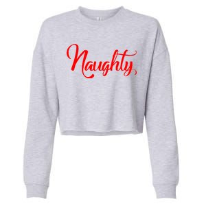 Naughty Christmas Couples Naughty and Nice Cropped Pullover Crew