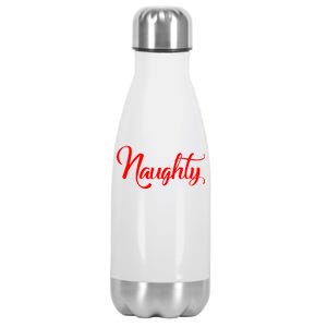 Naughty Christmas Couples Naughty and Nice Stainless Steel Insulated Water Bottle