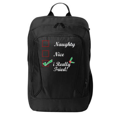 Naughty Nice I Really Tried Checklist City Backpack