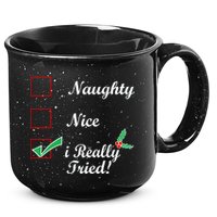 Naughty Nice I Really Tried Checklist 15oz Campfire Ceramic Mug