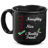 Naughty Nice I Really Tried Checklist 15oz Campfire Ceramic Mug