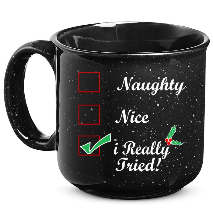 Naughty Nice I Really Tried Checklist 15oz Campfire Ceramic Mug