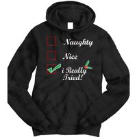 Naughty Nice I Really Tried Checklist Tie Dye Hoodie