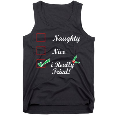 Naughty Nice I Really Tried Checklist Tank Top