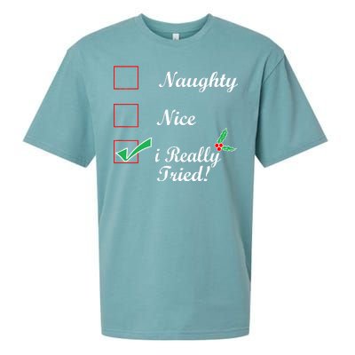 Naughty Nice I Really Tried Checklist Sueded Cloud Jersey T-Shirt