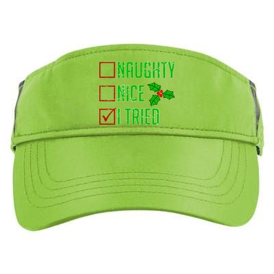 Naughty Nice I Tried Christmas Adult Drive Performance Visor