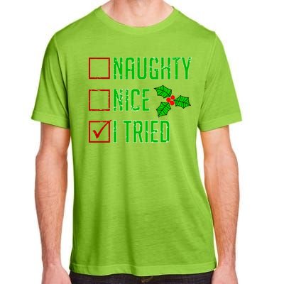 Naughty Nice I Tried Christmas Adult ChromaSoft Performance T-Shirt