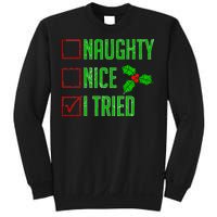 Naughty Nice I Tried Christmas Sweatshirt