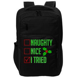 Naughty Nice I Tried Christmas Impact Tech Backpack