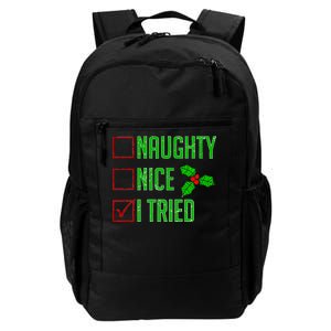 Naughty Nice I Tried Christmas Daily Commute Backpack