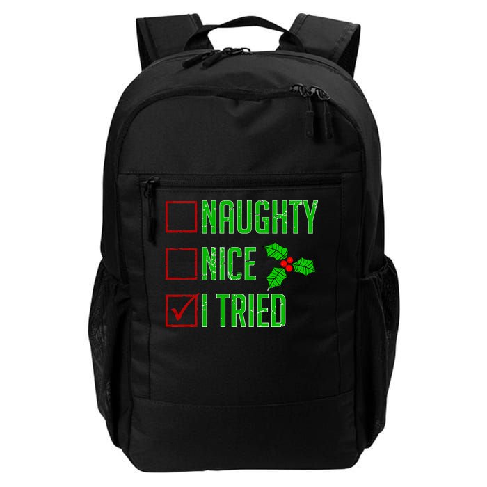 Naughty Nice I Tried Christmas Daily Commute Backpack