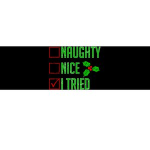 Naughty Nice I Tried Christmas Bumper Sticker