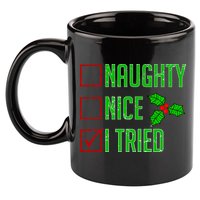 Naughty Nice I Tried Christmas 11oz C Handle Ceramic Mug