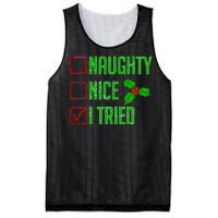 Naughty Nice I Tried Christmas Mesh Reversible Basketball Jersey Tank