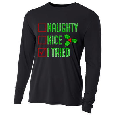 Naughty Nice I Tried Christmas Cooling Performance Long Sleeve Crew