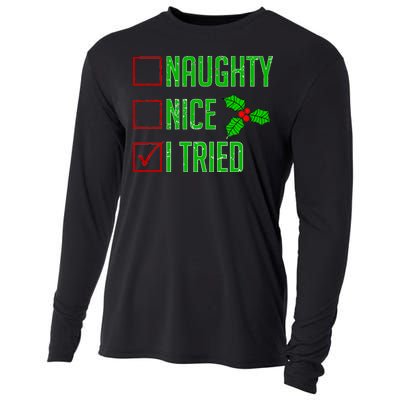 Naughty Nice I Tried Christmas Cooling Performance Long Sleeve Crew