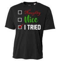 Naughty Nice I Tried Funny Xmas Cooling Performance Crew T-Shirt