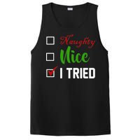 Naughty Nice I Tried Funny Xmas PosiCharge Competitor Tank