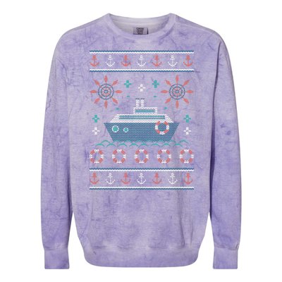 Nautical Ship Boat Ugly Christmas Sweater Colorblast Crewneck Sweatshirt