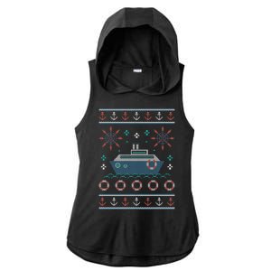 Nautical Ship Boat Ugly Christmas Sweater Ladies PosiCharge Tri-Blend Wicking Draft Hoodie Tank