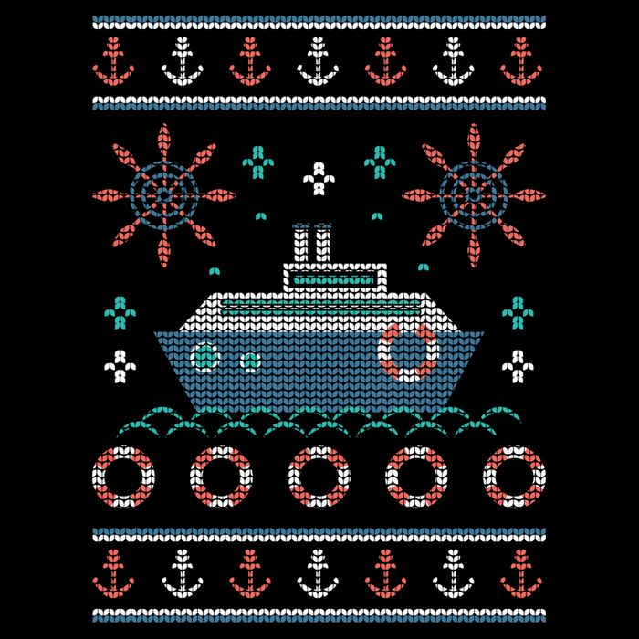 Nautical Ship Boat Ugly Christmas Sweater City Backpack