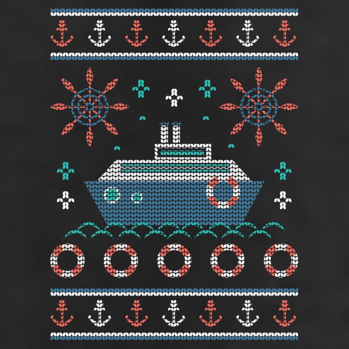 Nautical Ship Boat Ugly Christmas Sweater Adult Drive Performance Visor