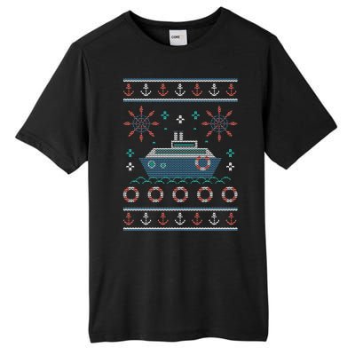 Nautical Ship Boat Ugly Christmas Sweater Tall Fusion ChromaSoft Performance T-Shirt