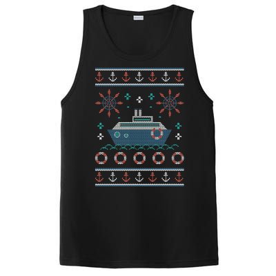 Nautical Ship Boat Ugly Christmas Sweater PosiCharge Competitor Tank