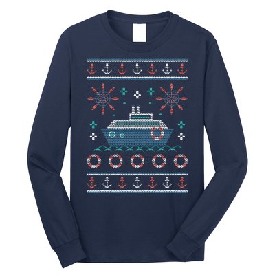 Nautical Ship Boat Ugly Christmas Sweater Long Sleeve Shirt