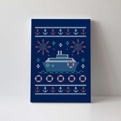 Nautical Ship Boat Ugly Christmas Sweater Canvas