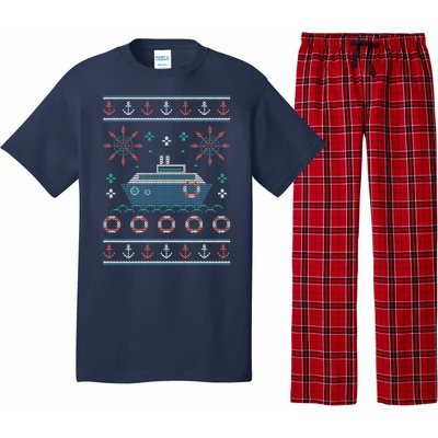 Nautical Ship Boat Ugly Christmas Sweater Pajama Set