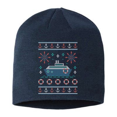 Nautical Ship Boat Ugly Christmas Sweater Sustainable Beanie